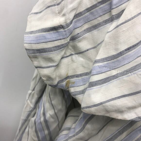 Co High Low Dress L Stripe V-Neck Short Sleeve Pocket Linen Blend Relaxed Maxi - Picture 6 of 7